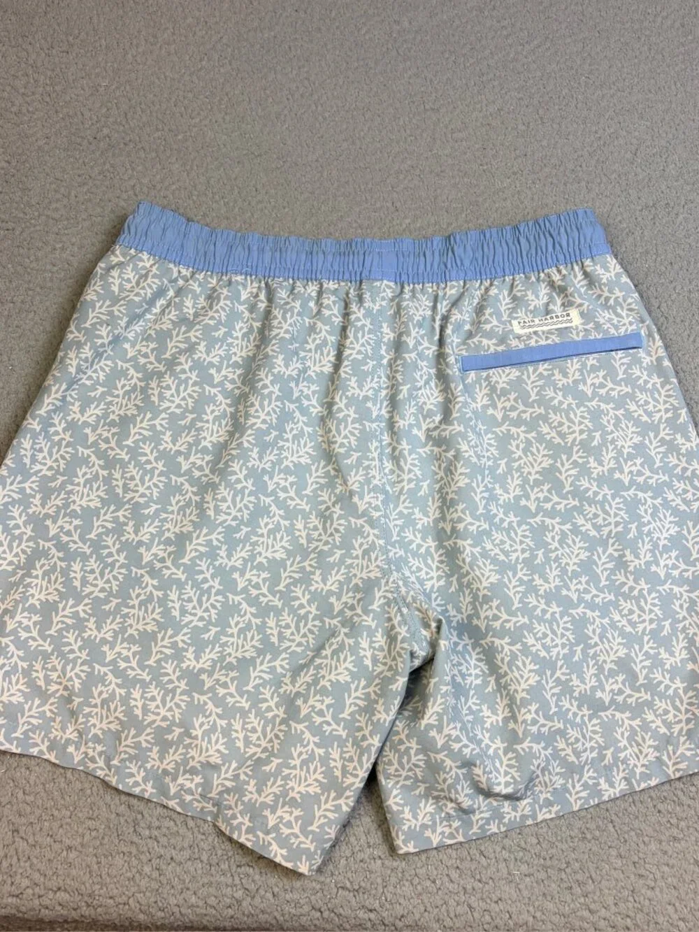 Fair Harbor Swim Shorts Trunks Mens XL Blue Drawstring Lined Beach Pool Surf